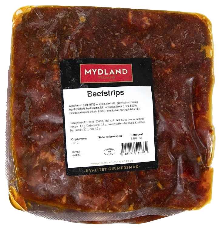 Storfe biffsnadder marinert 1kg x 10stk frys   kg