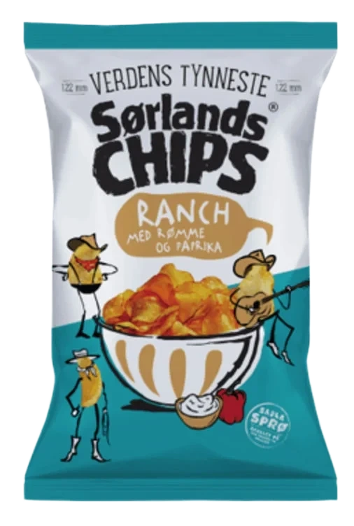 Sørlandschips Ranch 240g Verdens Tynneste