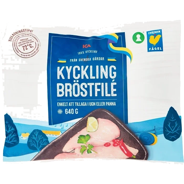 Kycklingbröstfilé Fryst 640g ICA