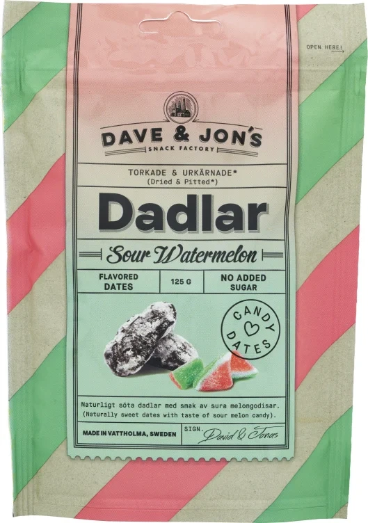 Dadlar Sour Watermelon 125g DAVE & JON'S