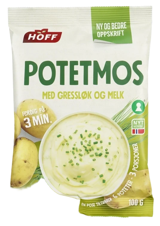 Potetmos gressløk & melk    100g