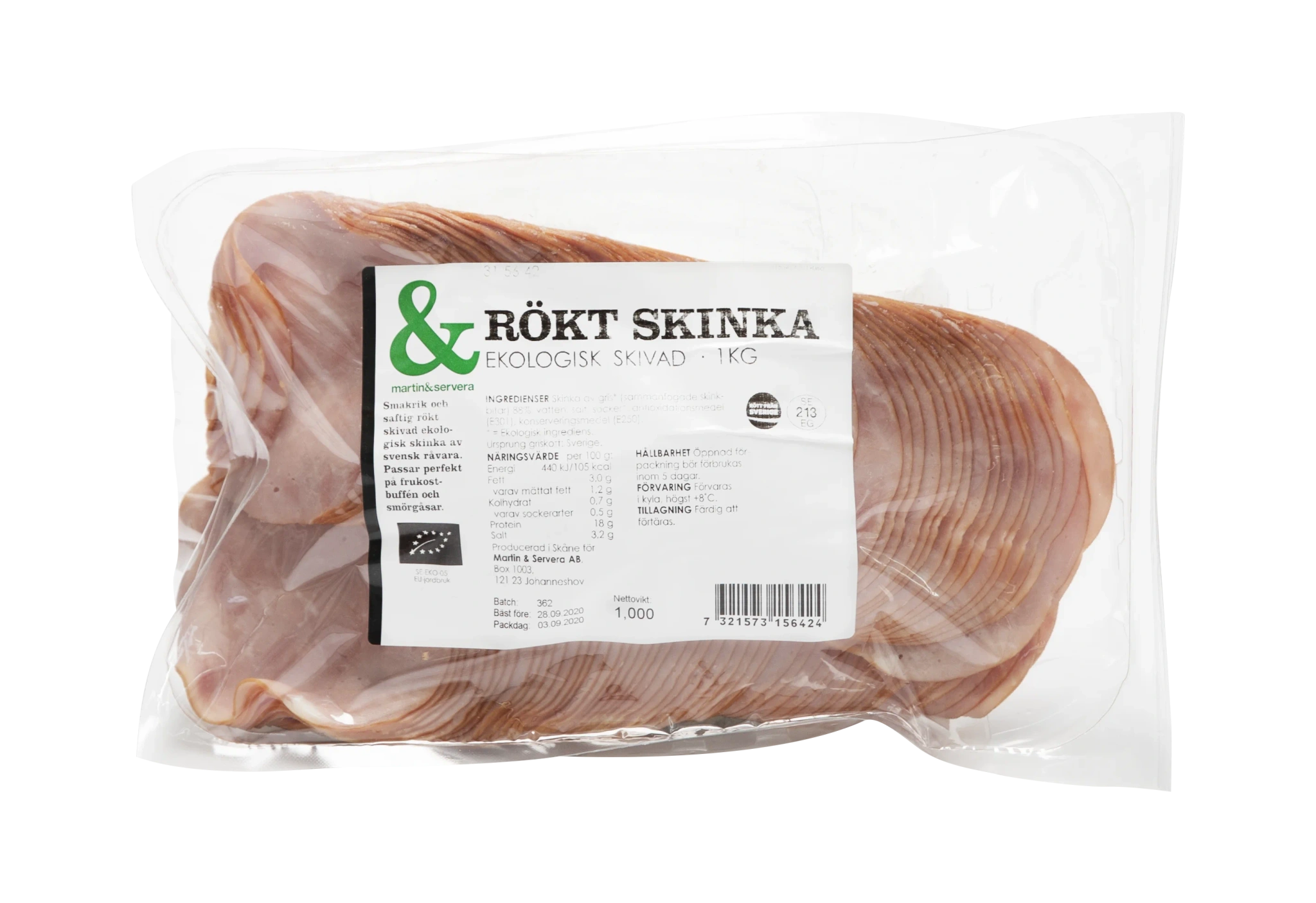 Skinka rökt skivad