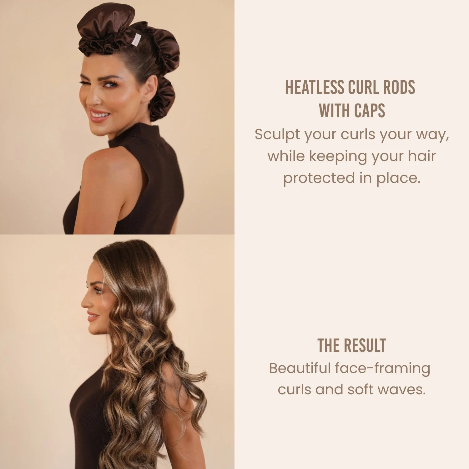 Lenoites Heatless Curling Rods with Caps 3-Pack Set