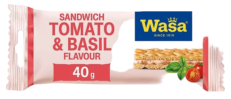 Wasa Sandwich Cheese Tomat Basilikum 40g Eske 24stk