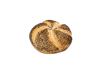 Kaiser roll with poppy seed