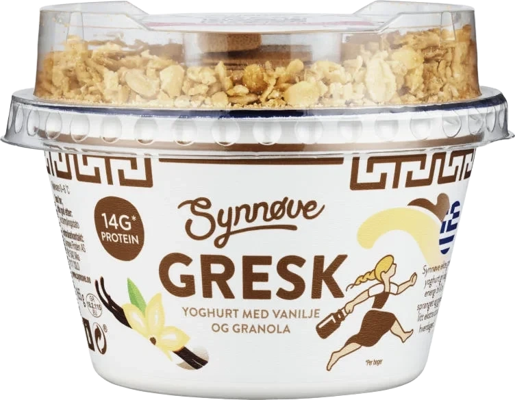 Yoghurt Gresk Vanilje&Granola 165g Synnøve