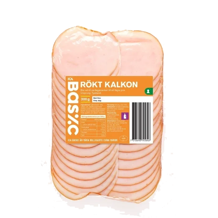 Kalkon Rökt 300g ICA Basic