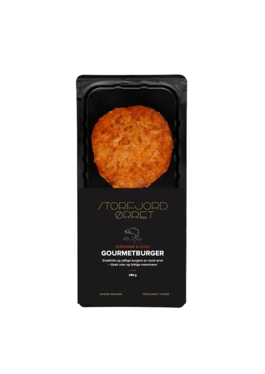 Ørretburger Cheddar&Chili 260g Storfjordørret