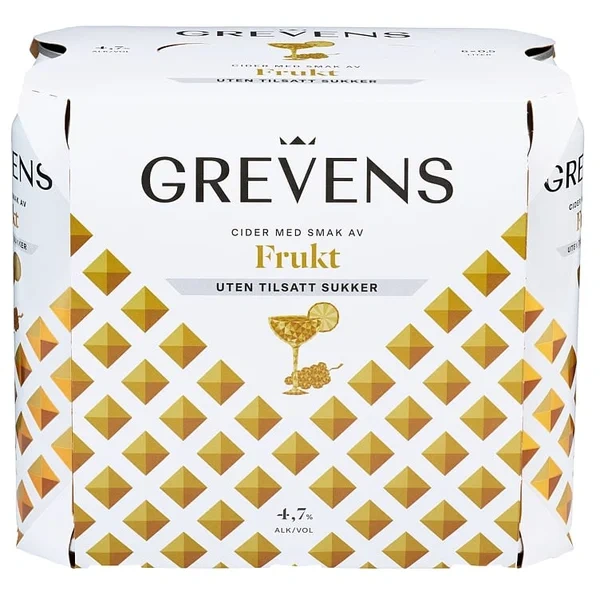 Grevens Cider Fruktsmak u/Sukker 0,5lx6 boks