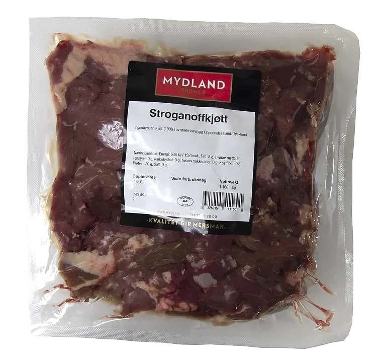 Storfe Stroganoffkjøtt Strimlet Ca 1kg Pk Frys Mydland