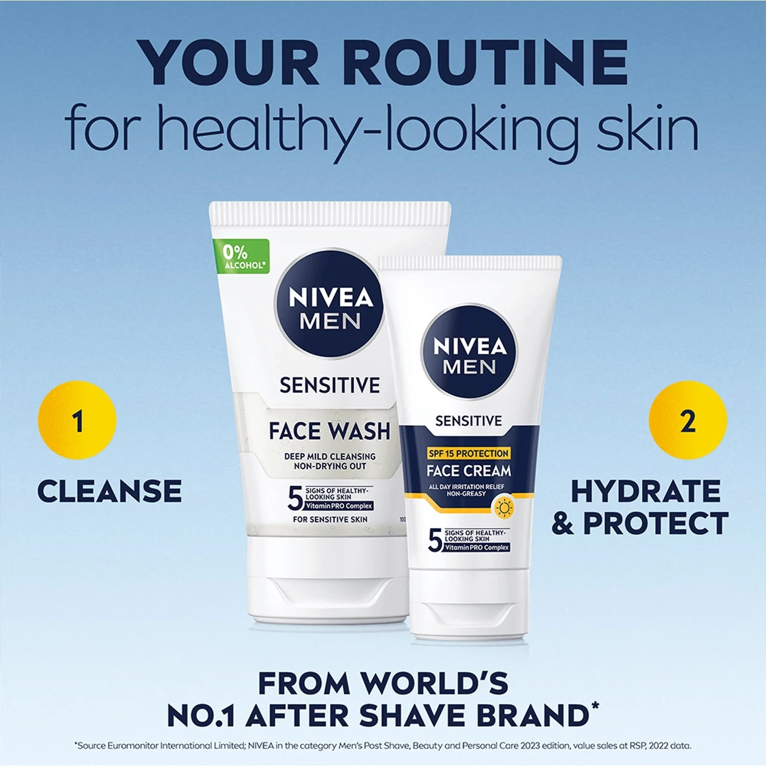 NIVEA Men Sensitive Face Cream SPF15, 75 ml