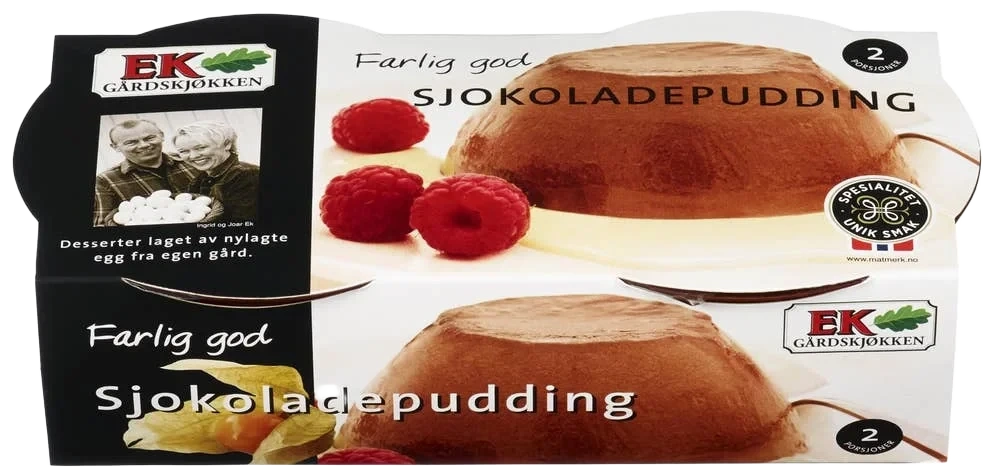 Sjokoladepudding Fersk 340g Ek Gårdspakkeri