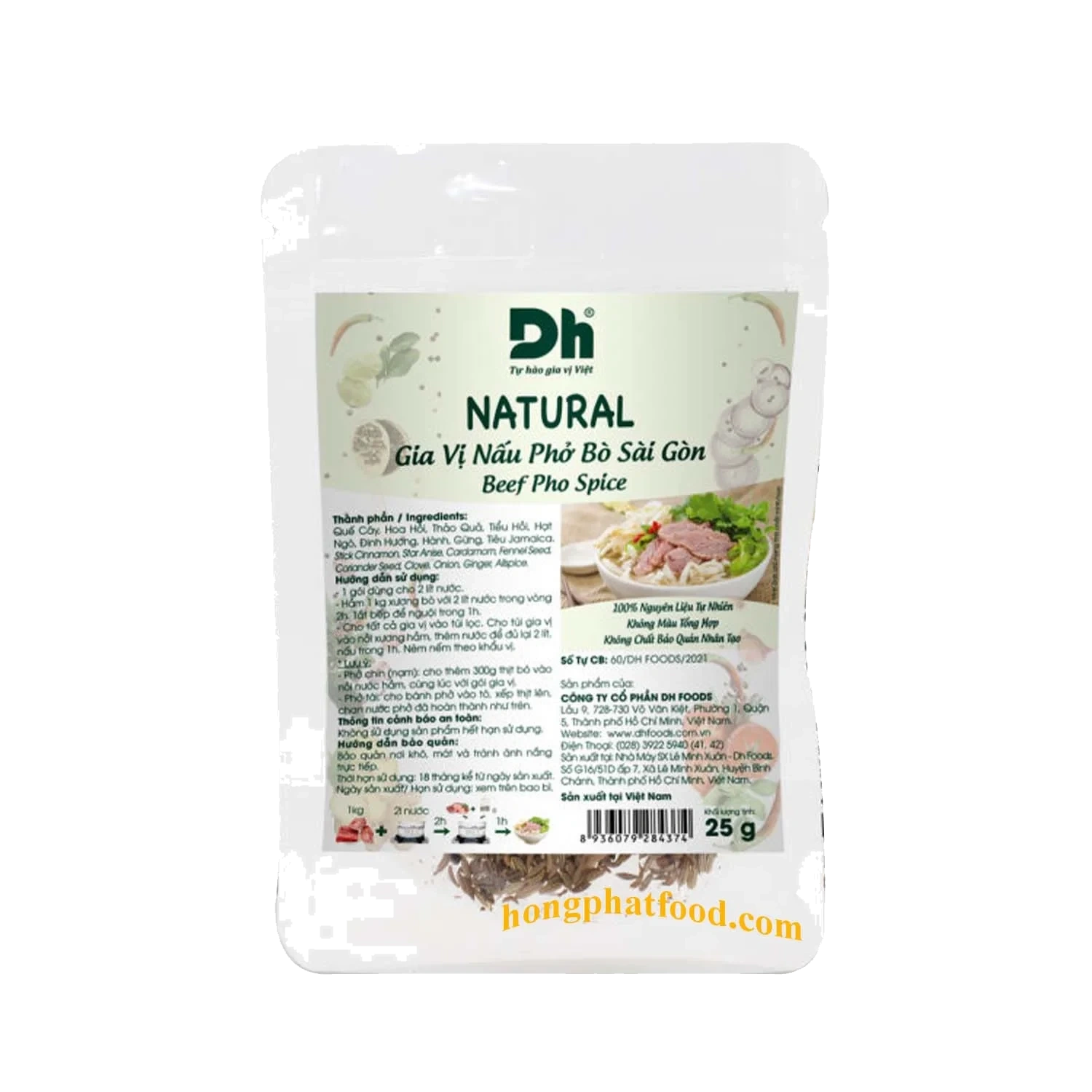 Dh Foods Pho Krydder Biff 25g