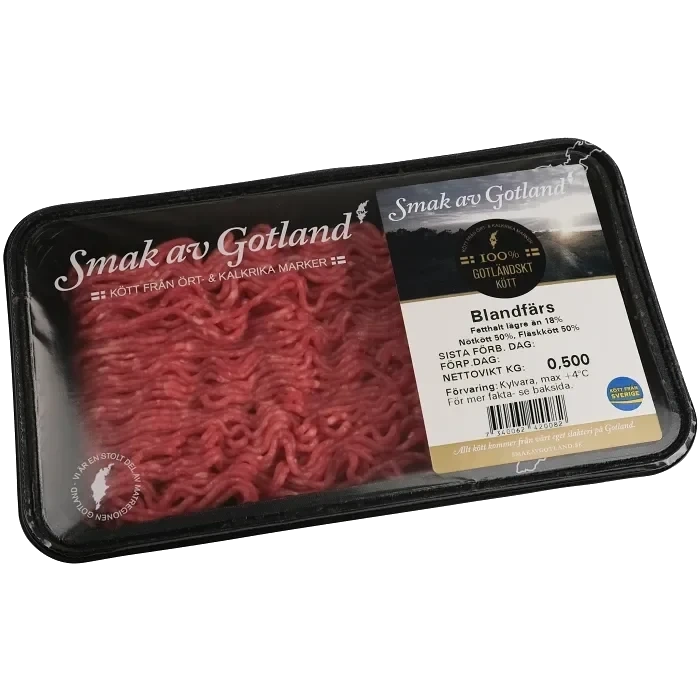 Blandfärs Färsk 50/50 18% 500g Smak av Gotland