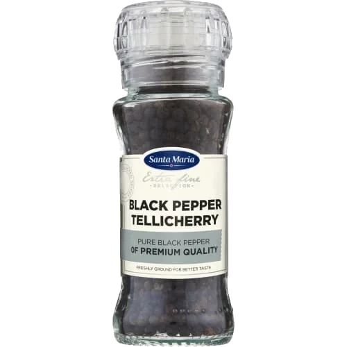 Sort Pepper Tellicherry Kvern 70g Santa Maria