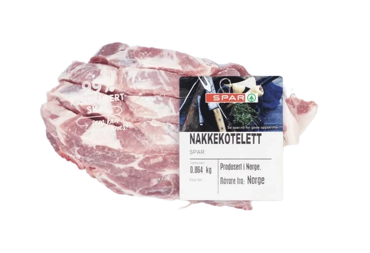 Svin Nakkekotelett 4pk Ca900g Spar