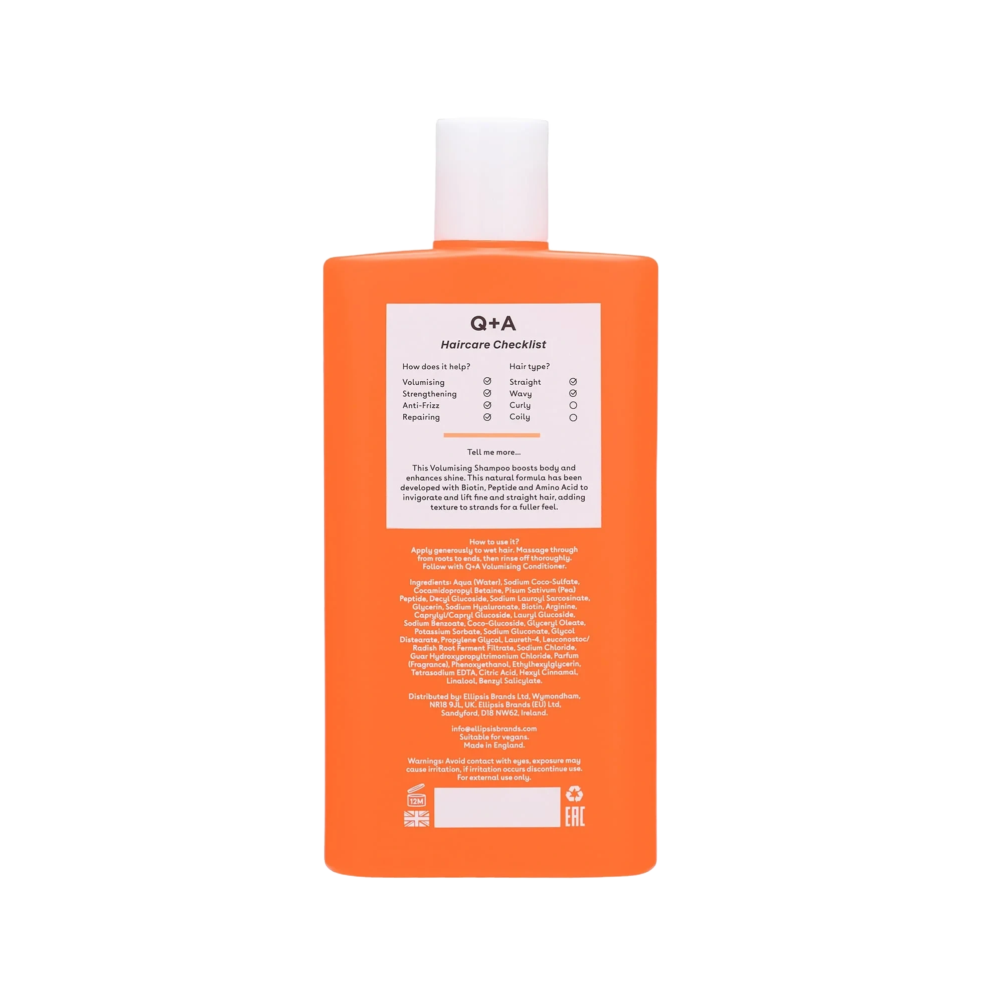 Q+A Volumising Shampoo, 250 ml