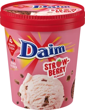 Daim Strawberry Fløteis, 450ml
