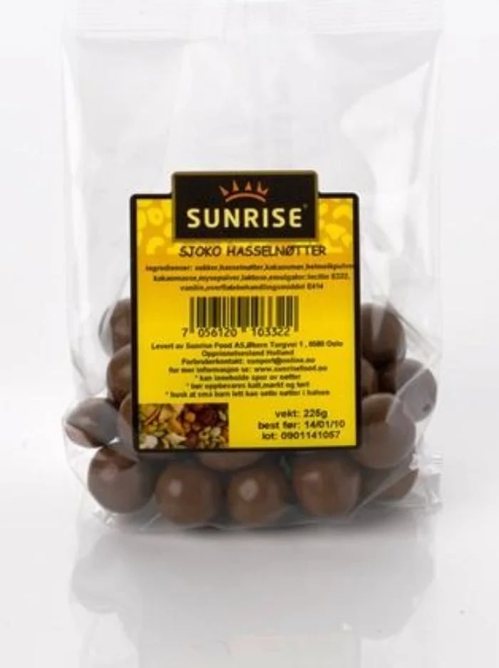 Sunrise Hasselnøtter med Sjokolade 170g