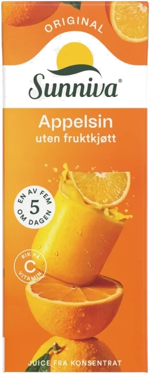 Sunniva Orig Appelsinjuice 12x0,25l Helt Brett