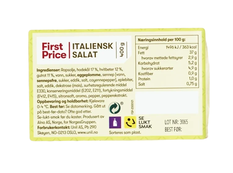 Italiensk Salat 400g First Price