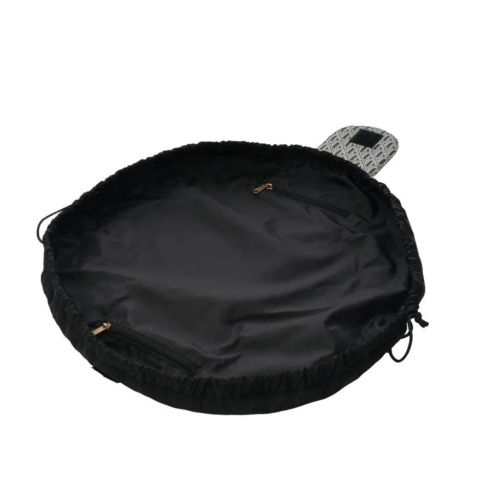 Ceannis JLB Round Drawstring Bag M Black-White