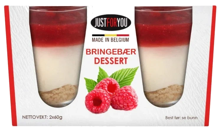 Bringebær Mousse 2x60g Just for You