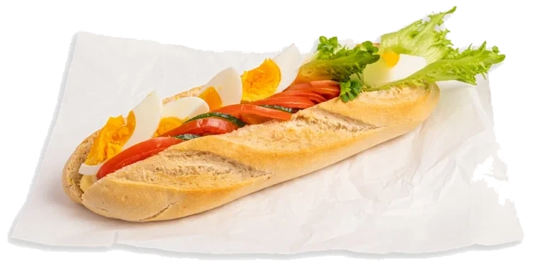 Fin baguette m/egg & tomat