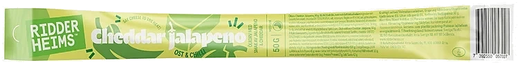 Ølpølse cheddar & jalapeno   50g