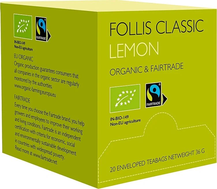Lemon Green Tea, Økologisk & Fairtrade, 20 Stk, Follis Classic