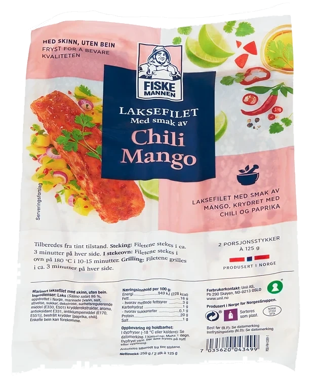 Laksefilet Chili Mango 250g Fiskemannen