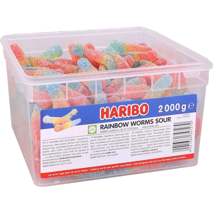 Godislåda Rainbow Sour Worms