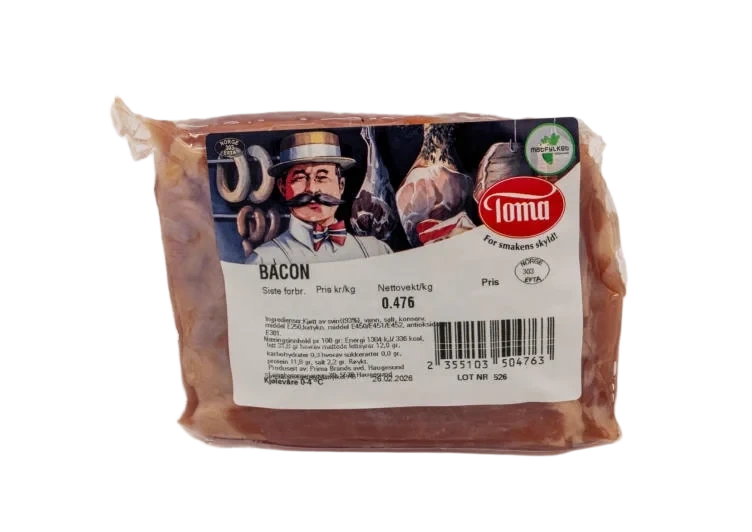 Bacon Røkt Bit Ca300g Toma Mat