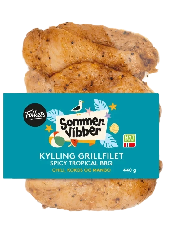 Kylling Grillfilet Spicy Tropical 440g Folkets