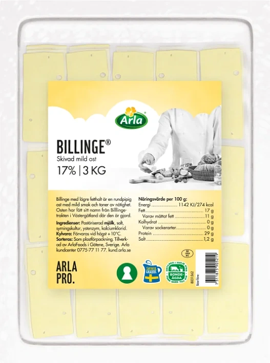Billinge skivad ost 17%