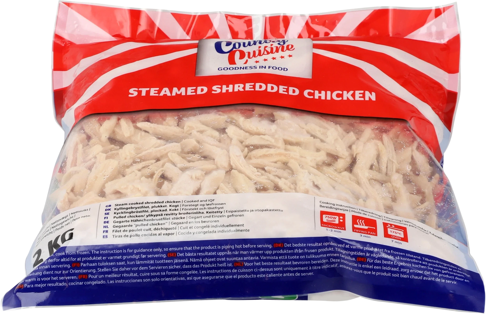 Steamed shredded chicken