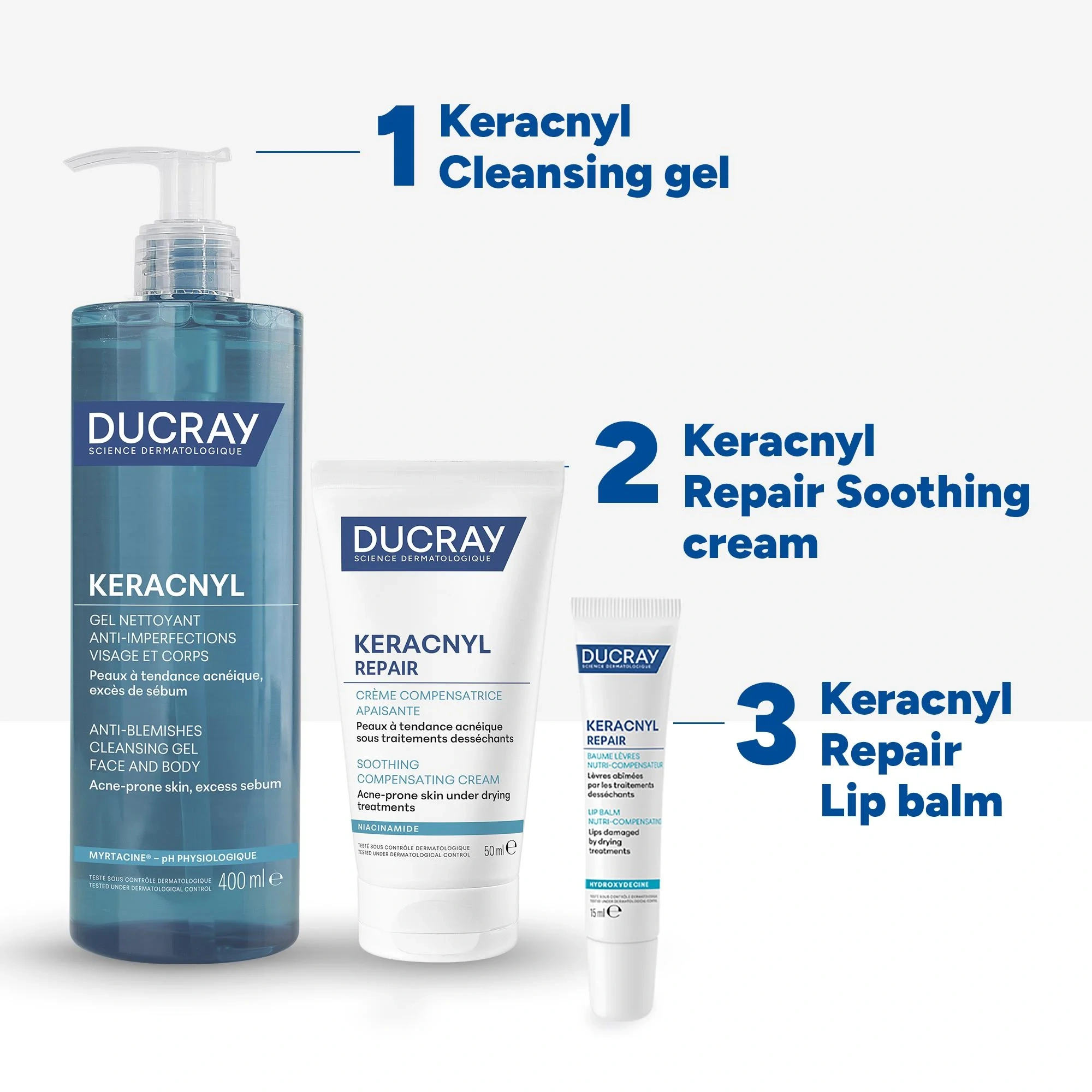 Ducray Keracnyl REPAIR Lip Balm, 15 ml