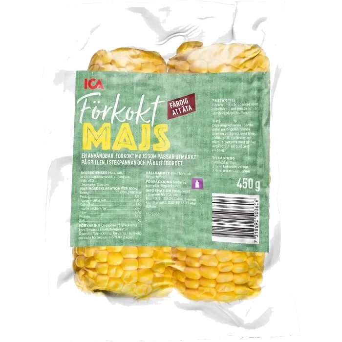 Majs förkokt vacumförpackad 450g ICA