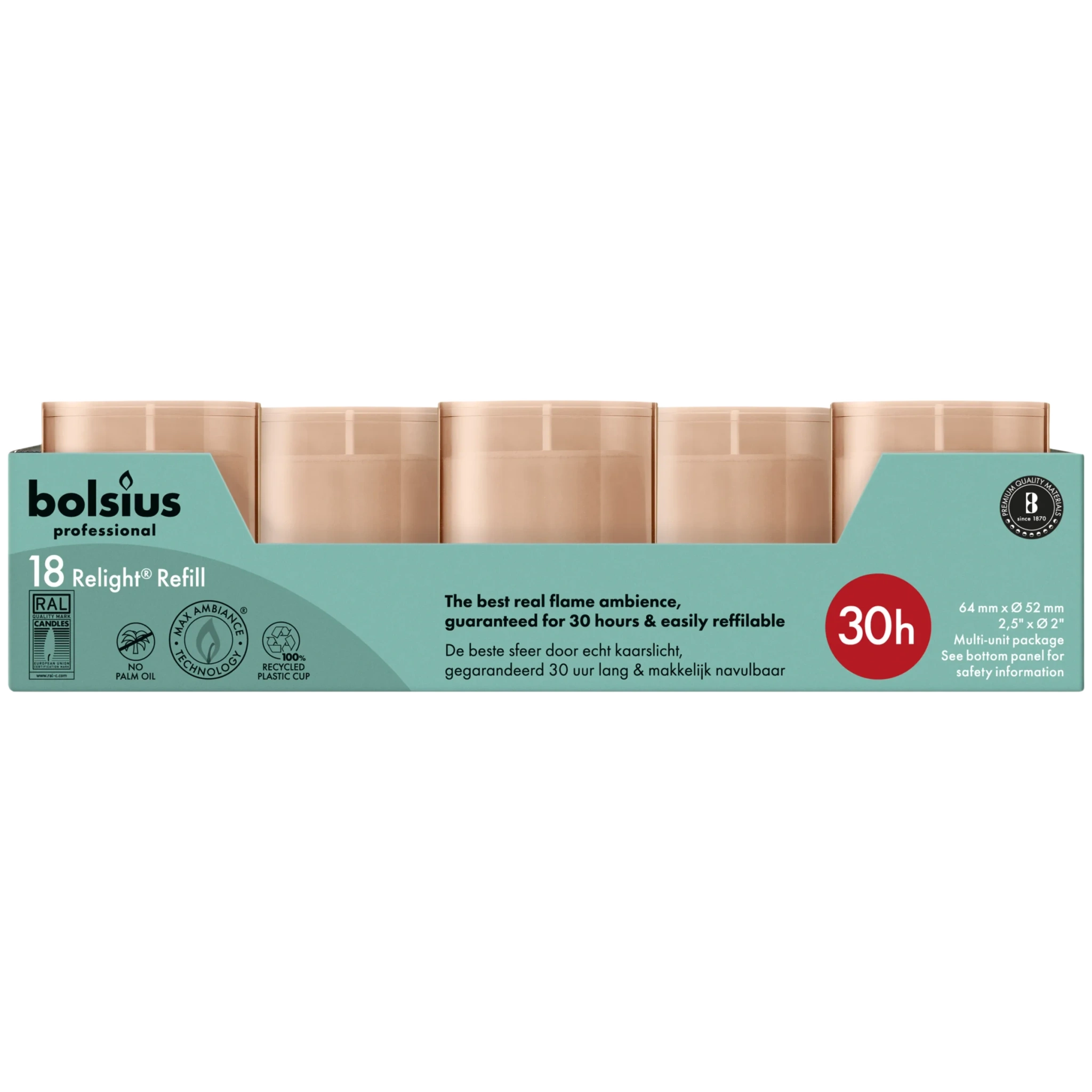 Bolsius Professional Motivljus mjuk rosa