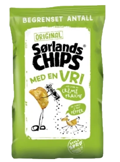 Sørlandschips M/ Creme Fraiche & Pepper 180g