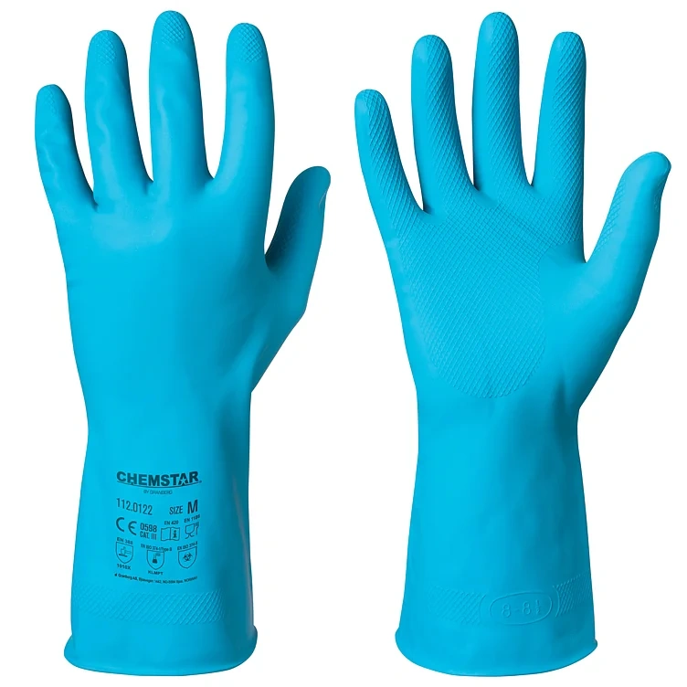 Latexhanske flosset blå l