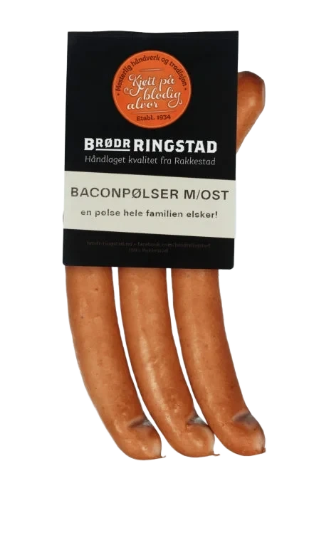 Baconpølser m/Ost 240g Brødr Ringstad