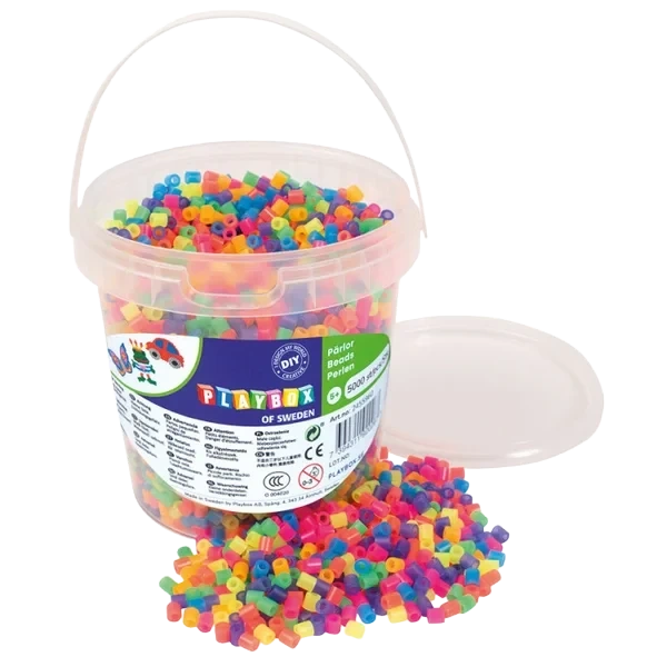 Rørperler Neonmix 5000 Stk I Bøtte