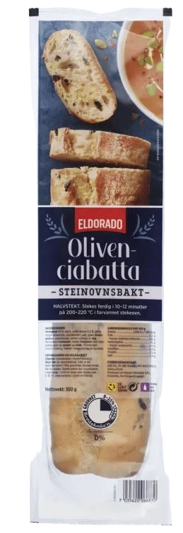 Ciabatta m/sorte Oliven 300g Eldorado