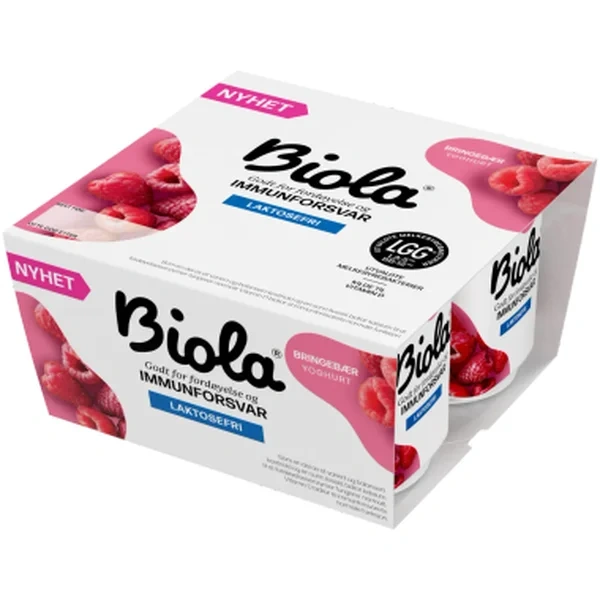 Biola Yoghurt Bringebær 4x125g