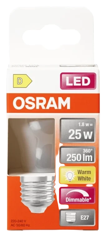 Lyspære Led Cl P 25 Matt E27 827 Dim Osram