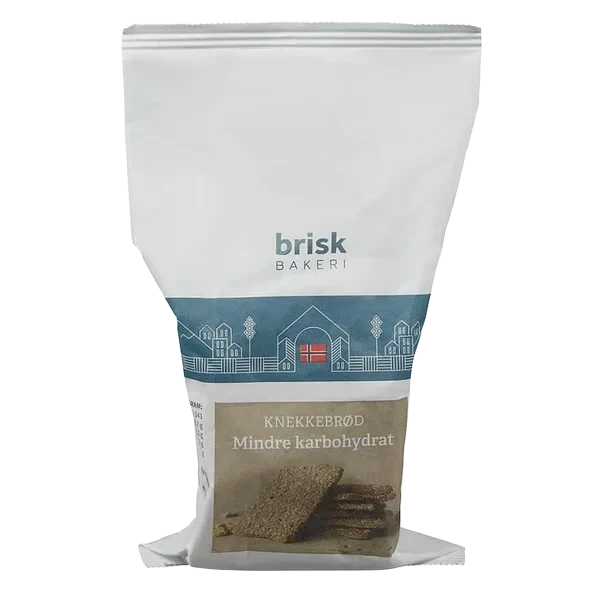 Knekkebrød Glutenfri Mindre Karbohydrat 150 g Brisk Bakeri – Det Glutenfrie Bakeri
