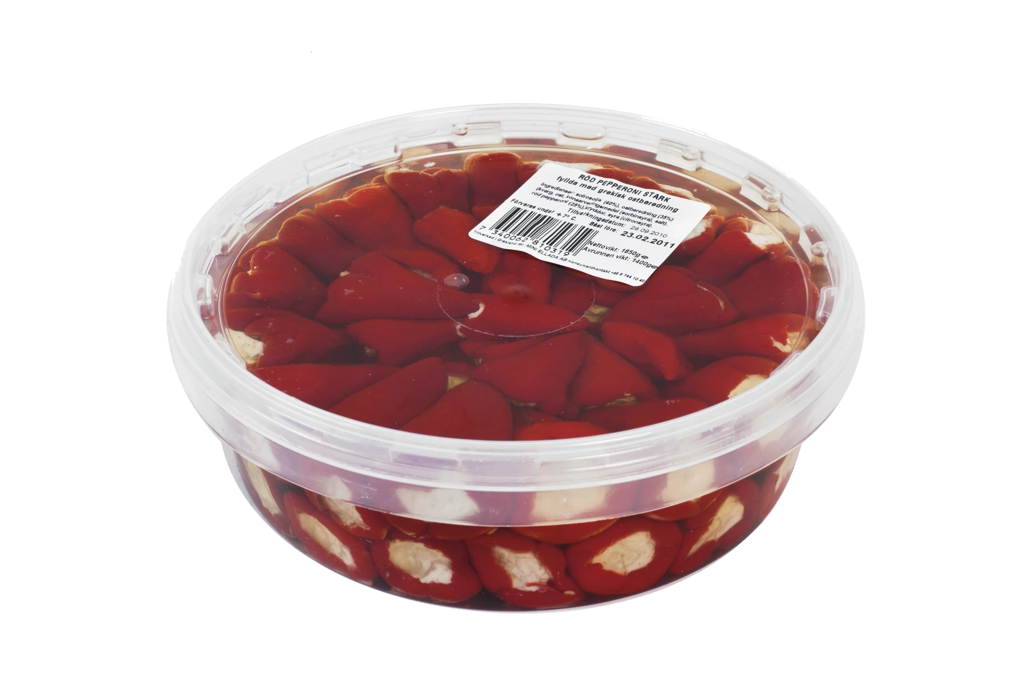 Röd paprika, ostfylld