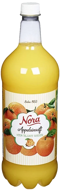 Appelsinsaft U/sukker 1,4l Nora