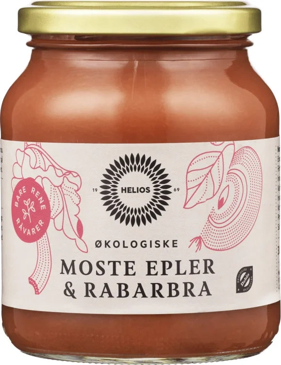 Helios Eplemos Rabarbra 360g Økologisk